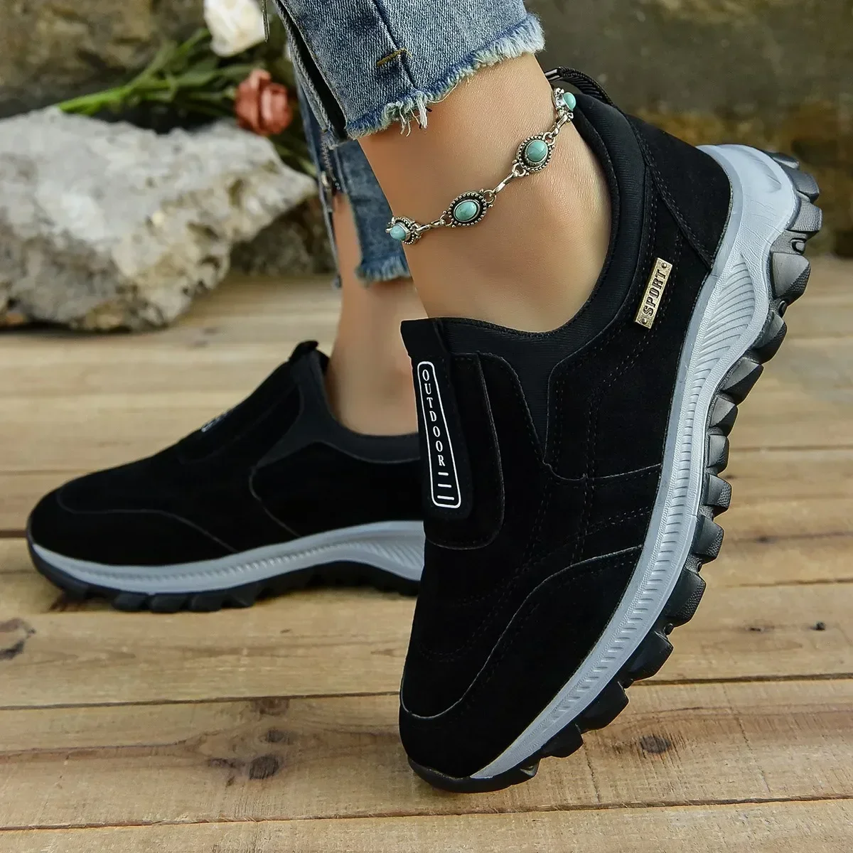 Autumn Couple's Causal Walking Shoes New Shallow Light Slip on Platform Shoes for Men Outdoor Low Top Women's Low Top Sneakers