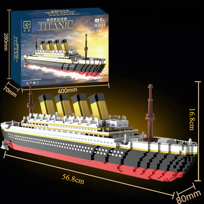 4000+Pcs Titanic Model Cruise Ship Building Blocks MOC Boat Bricks Collection DIY Construction Toys for Children Gift image 3