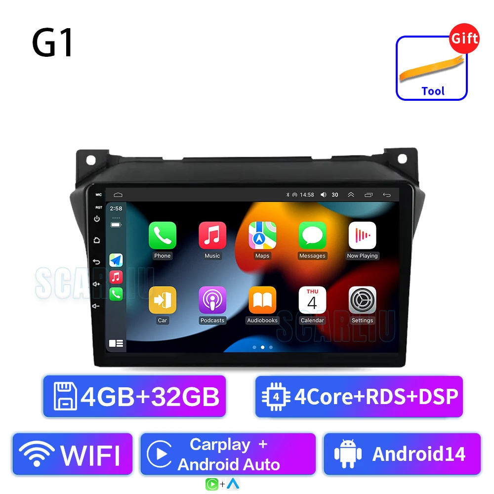 Android 16 4G + 32G Voor Suzuki Alto 2009 2010 2011 2012 2013 2014 2015 2016 Multimedia Stereo auto Dvd-speler Navigatie GPS Radio