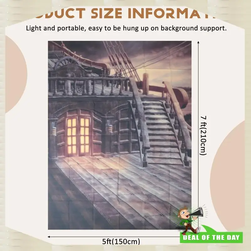 تسليم 24 ساعة 5X7ft الفينيل استوديو التصوير خلفية الرجعية القراصنة السفينة صورة خلفية