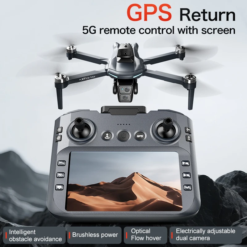 โดรน XT606 พับได้ 5G WiFi พร้อม GPS ระบบกันสั่น Optical Flow กล้อง 4K EIS กลับบ้านอัตโนมัติ มอเตอร์ไร้แปรงถ่าน ความเสถียรสูง