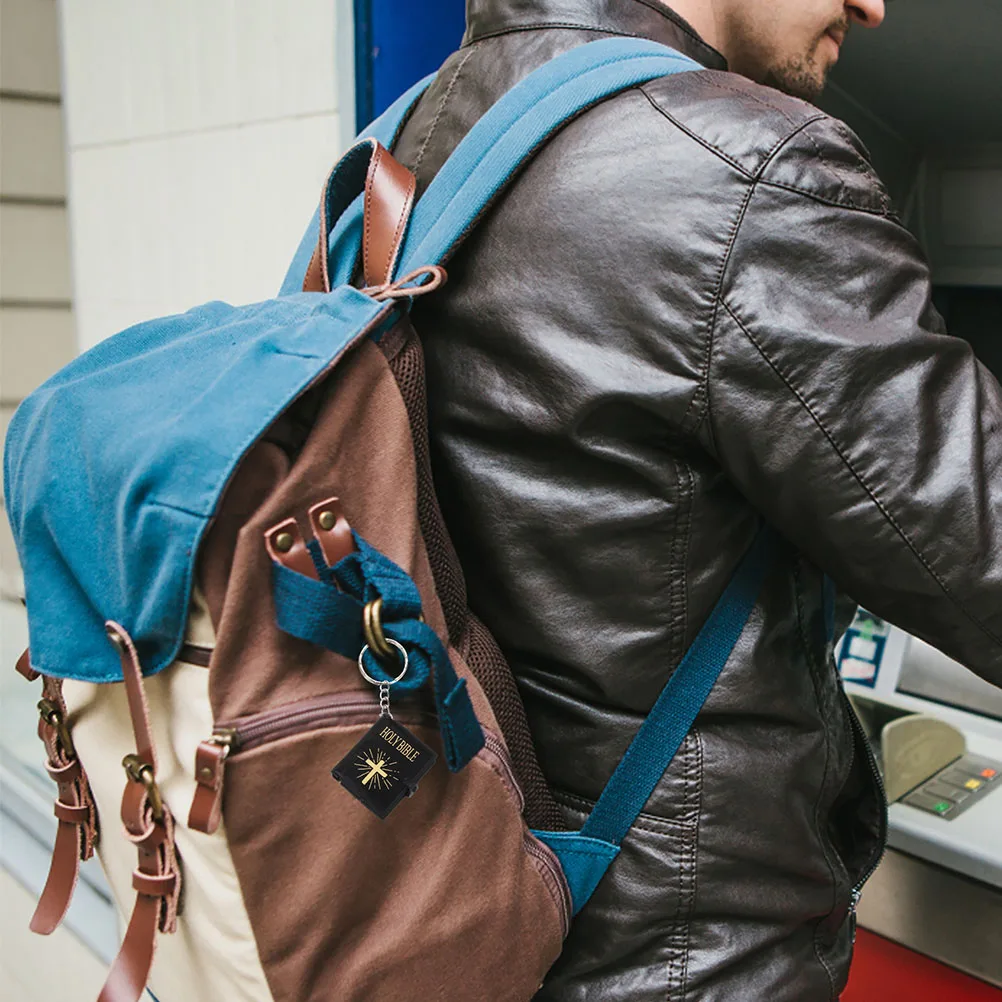 

9pcs Bible Keychain Miniature Book Pendant Religious Gifts Key Ring Gold Black Silver Hanging Decoration Practical Festival