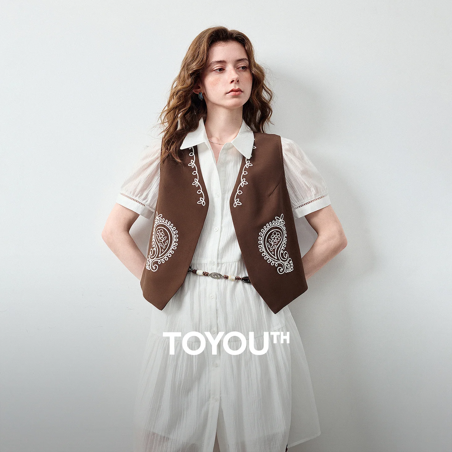 TOYOUTH Women Lyocell Linen Vest 2026 Summer New Slim Fit Short Bohemian Paisley Print Nomadic Style Tops