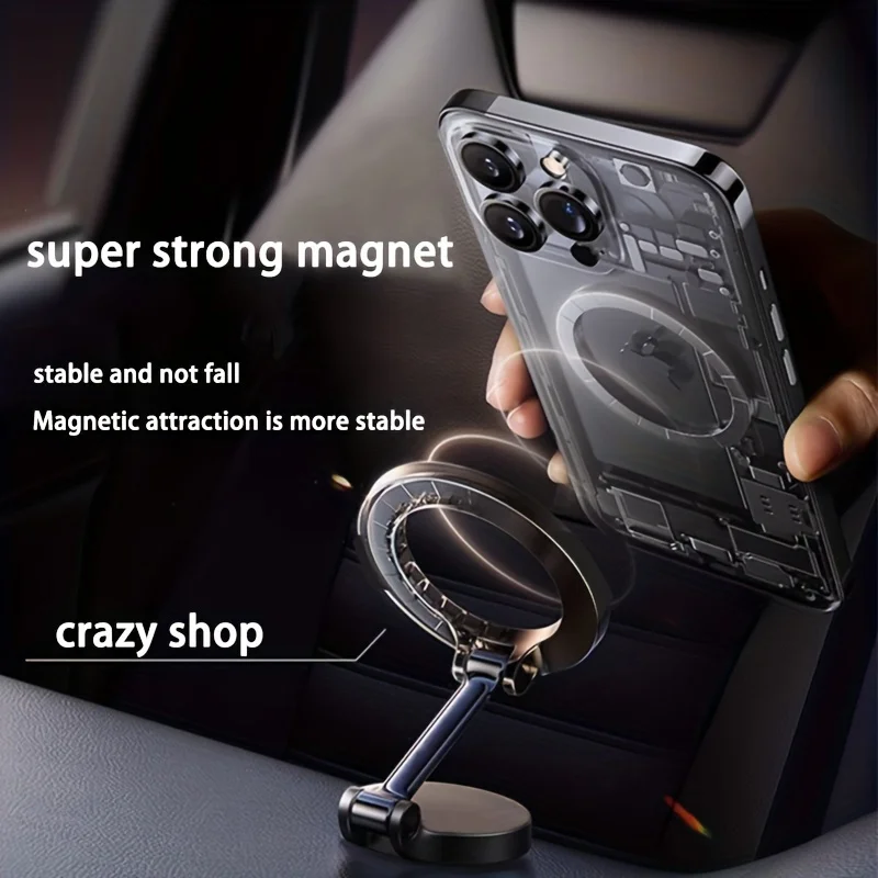 Universal Alloy Magnetic Car Mobile Phone Holder Mount 20 Strong Magnets 360 Rotation Bracket Durable Stand for iPhone 13 14 15