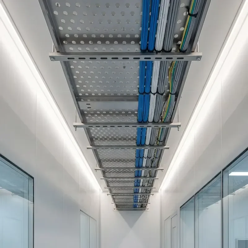 Huapeng slotted cable tray 304 stainless steel high-rise cable tray, heat dissipation perforated cable tray