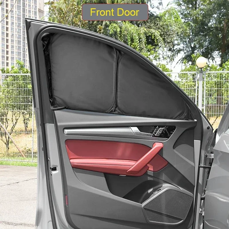 Car Black Windows Privacy Sunshade Anti-UV Heat Insulation For Audi Q5 FY 2018-2024 Protect Cover Interior Accessories 6