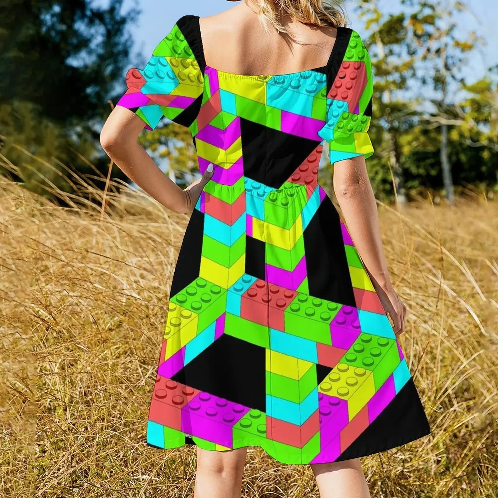 Impossible mignon briques Version néon robe à manches courtes robe pour filles robe de bal 2025