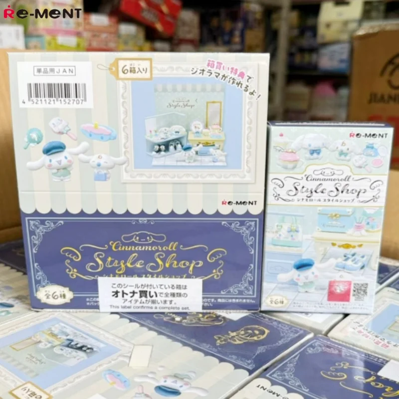

New Re-ment Sanrio Cinnamoroll Style Shop Series Miniature Scene Collection Model Desktop Ornaments Simulation Model Toys Gifts