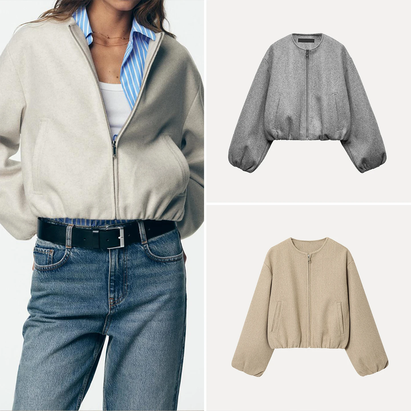 

Faionable Soft Pilot Jaet Women's Sle 2025 Autumn New Arrival Z Stand Fit ort Outerwear for Ladies