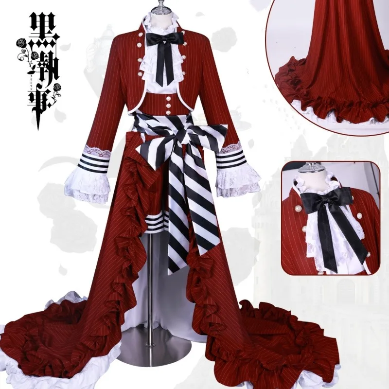

Anime Black Butler Ciel Phantomhive Cosplay Costume Red tea cup Style cosplay suits Anime Expo halloween costume Black Butler