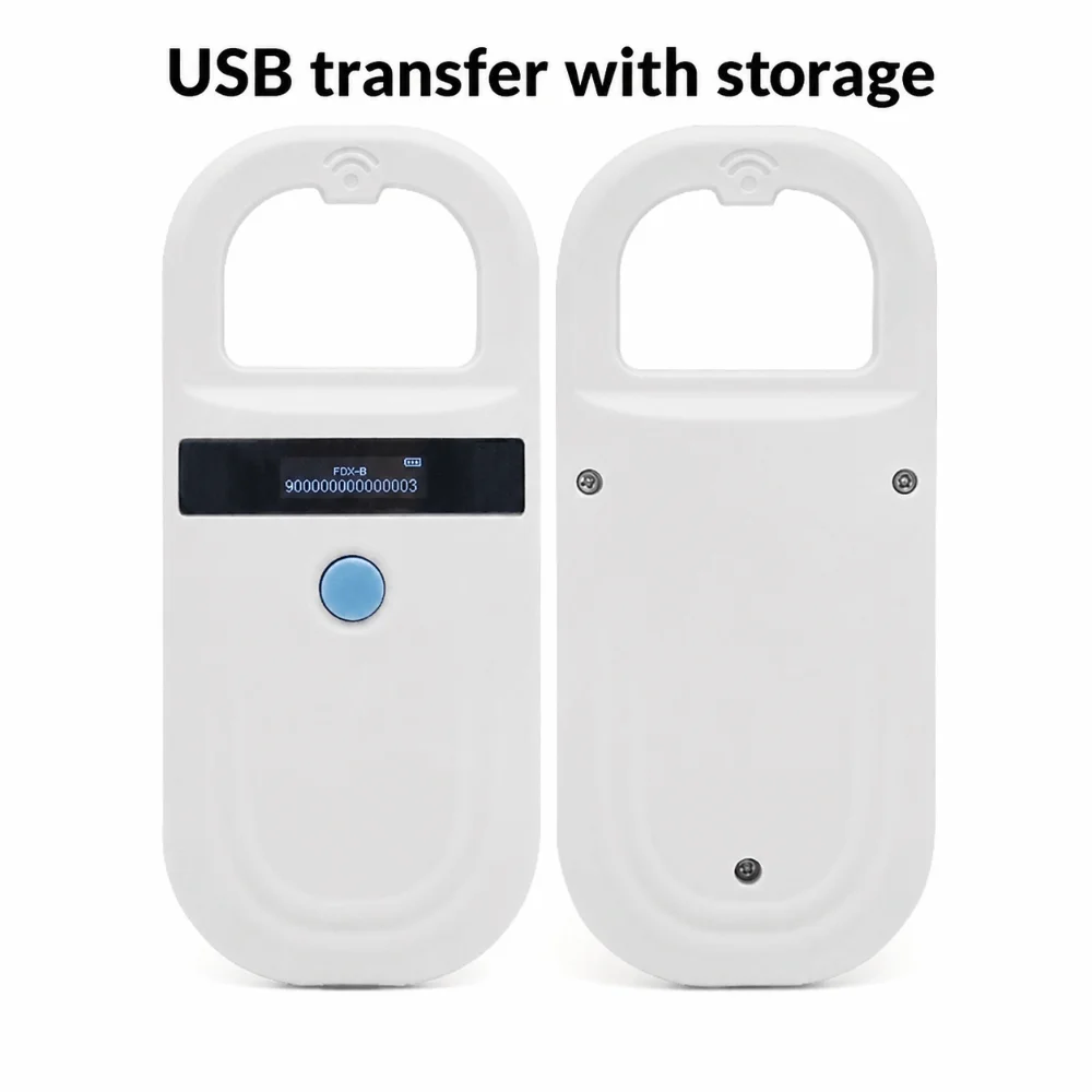 134.2Khz Frequency Animal RFID Reader FDX-B FDX-A Iso11784/5 Compatible Handheld Tag Reader USB Bluetooth Glass Tag Support