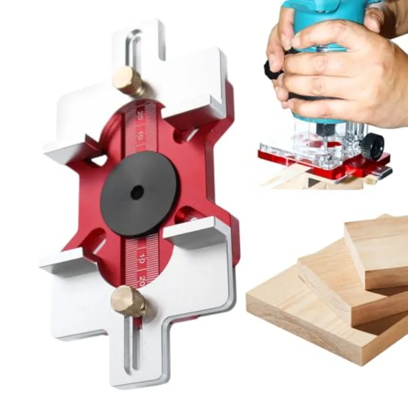 Woodworking Slotting Template 2-In-1Precise Hole Opener Auxiliary Guide Electric Slotting Tool Aluminum Alloy Scale Template