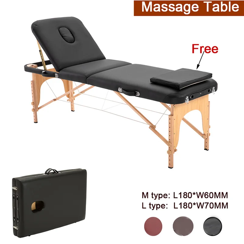 Folding massage table Massage Bed 3 Fold   massage bed massage table table massage Massage chair Eyelashes Massage table