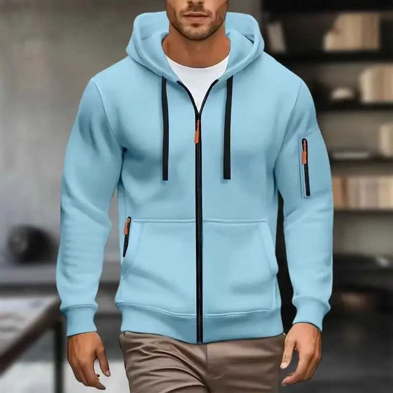 Männer Herbst Winter Hoodies Langarm Sweatshirt Zipper Design Mit Kapuze Sweatshirt Männer Sportswear Slim Fit Casual mantel männer tops