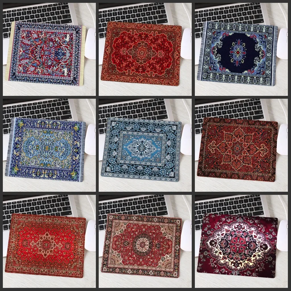 

Persian carpet small size mouse pad Retro style rubber non-slip mini desk mats Multi-model PC mat gaming office general 29x25cm