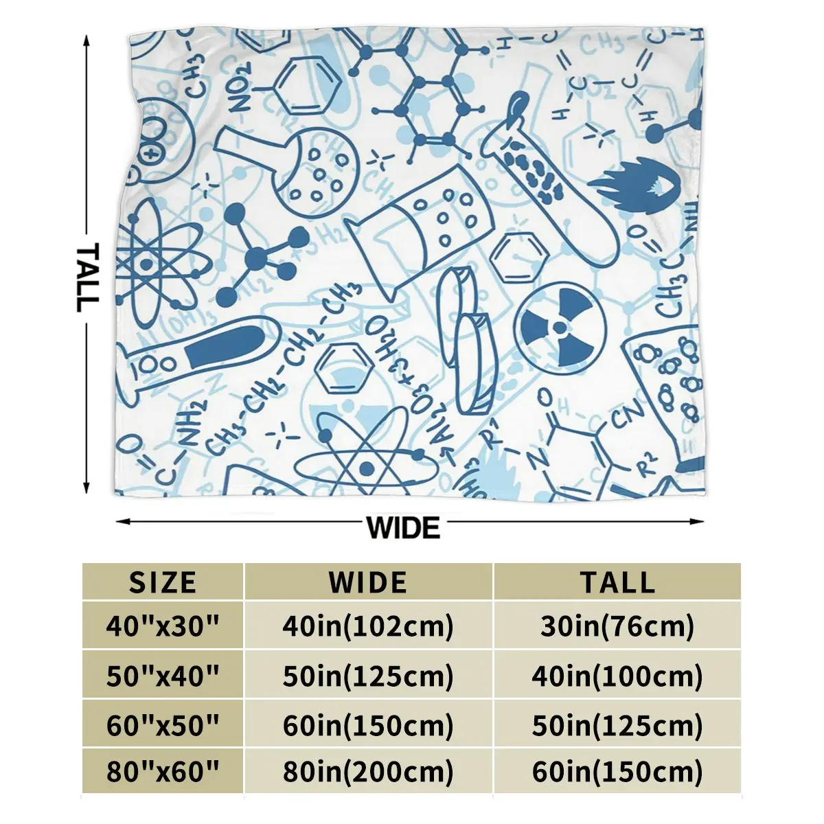 Chemistry Blanket Soft Warm Flannel Throw Blanket Bedding for Bed Living room Picnic Travel Home Couch