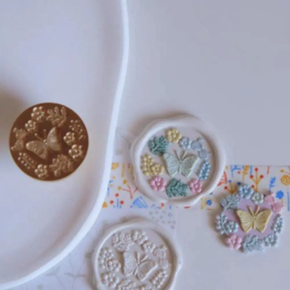 DIY Tool Butterfly Wax Seal Stamp Snowflake European-style Retro Sealing Wax Stamp Head Removable Mini