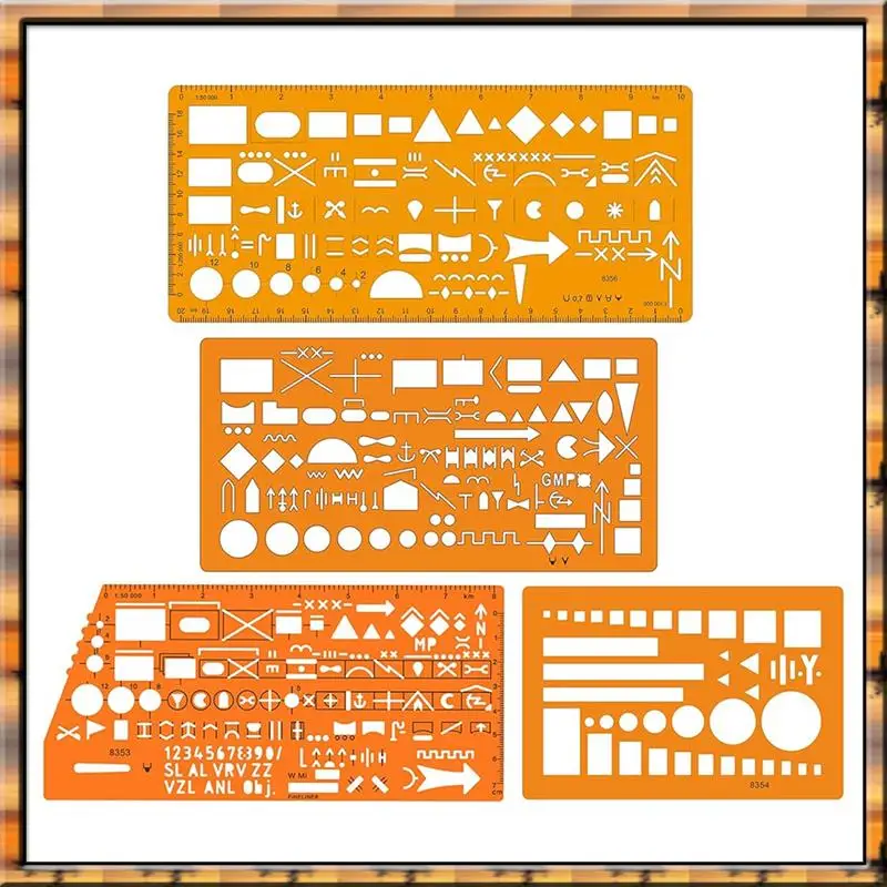 

2025 ! Набор трафаретов для маркировки карт — с масштабами 1:50 000 и 1:100 000 для точной маркировки
