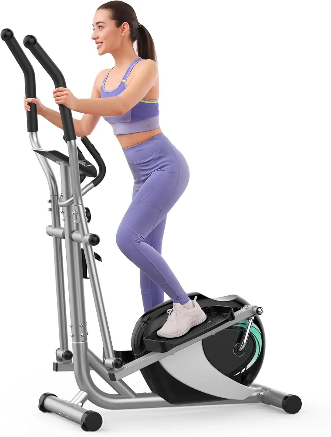 Magnetic Elliptical Training Machines, Hyper-Quiet Fitness Cardio Elliptical Trainer w/ 6KG Flywheel