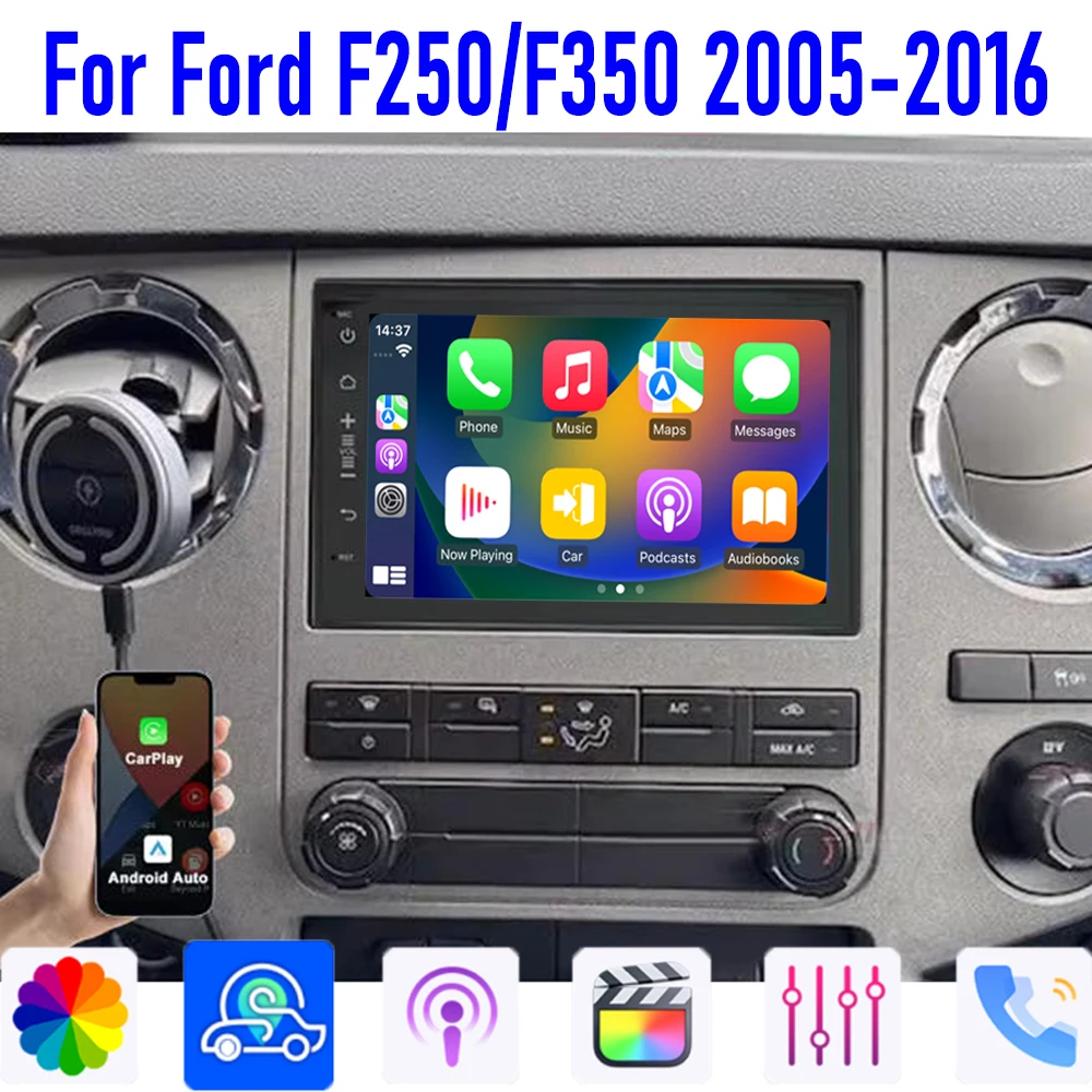 

7" For Ford F250/F350 2005-2016 Scree Wireless CarPlay Android 15 Head Unit GPS Navigation Car Stereo Radio Intelligent System