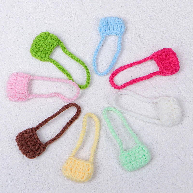 子供用ニットぬいぐるみクロスボディバッグ,おもちゃ,人形アクセサリー,ミニドレスアップ,ドールハウスの装飾,ショルダーバッグ,1/12