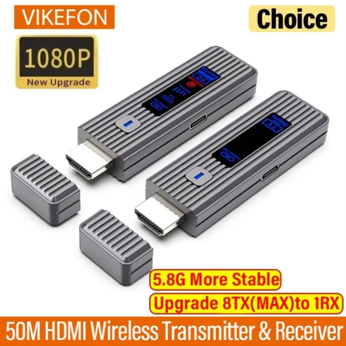 

New 50M Wireless HDMI-Compatible Video Transmitter Receiver Kit HDMI Extender Adapter TV Stick Dongle 1080P for Monitor Laptop
