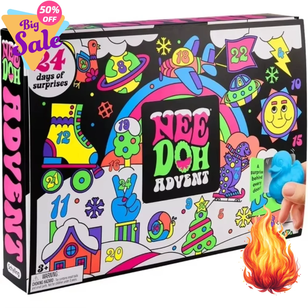 2026 Christmas Advent Calendar Blind Box Needoh Nice Cube Squish Fidget Toy Sensory Stress Relief Anti‑Anxiety Xmas Gift 2027