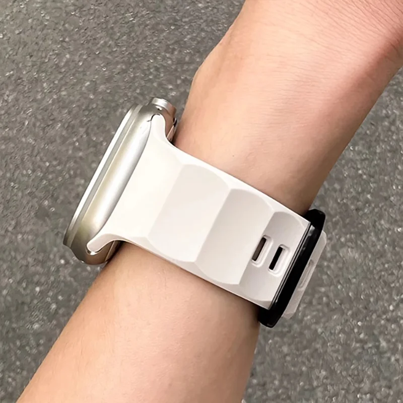 Silikonarmband für Apple Watch 46mm 42mm 45mm 41mm 44mm 40mm Wave Sport Armband iWatch 11 10 9 8 6 5 SE3 Ultra 3 49mm