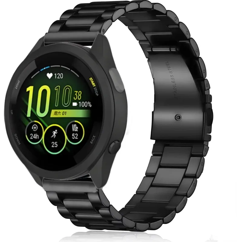 22 مللي متر معدن الفولاذ المقاوم للصدأ حزام ل Garmin Forerunner 265 965 955 255 الموسيقى سوار رياضي معصمه حزام ل Garmin Venu 3/2