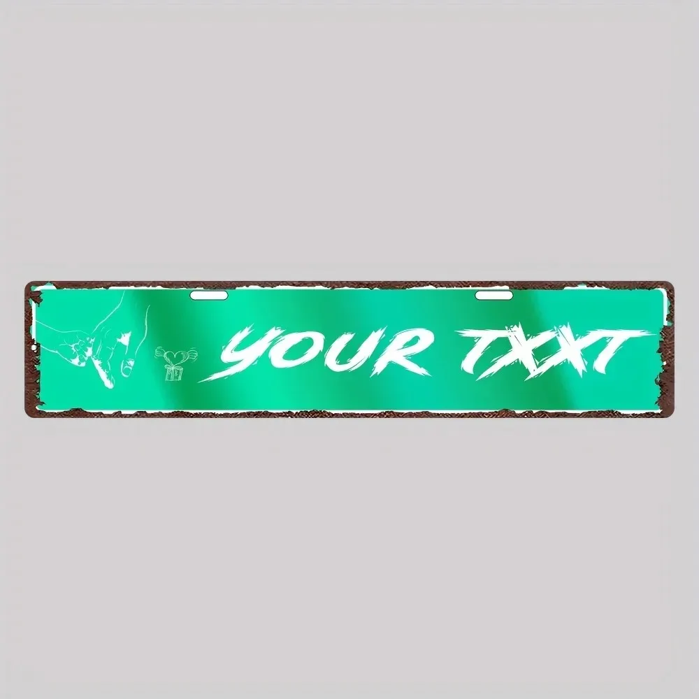 [CIFbuy][2D Flat] Custom Green Love‑Theme Aluminum Street Sign,Personalized Wall Decor (Only For Decoration)