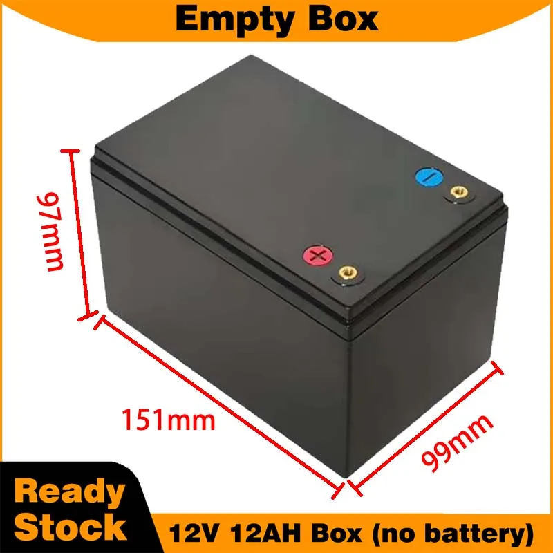 Empty Plastic Box with Brass Terminal for 12V 12AH Waterproof Storage Box for Solar System DIY 18650 32650 Replacement Parts