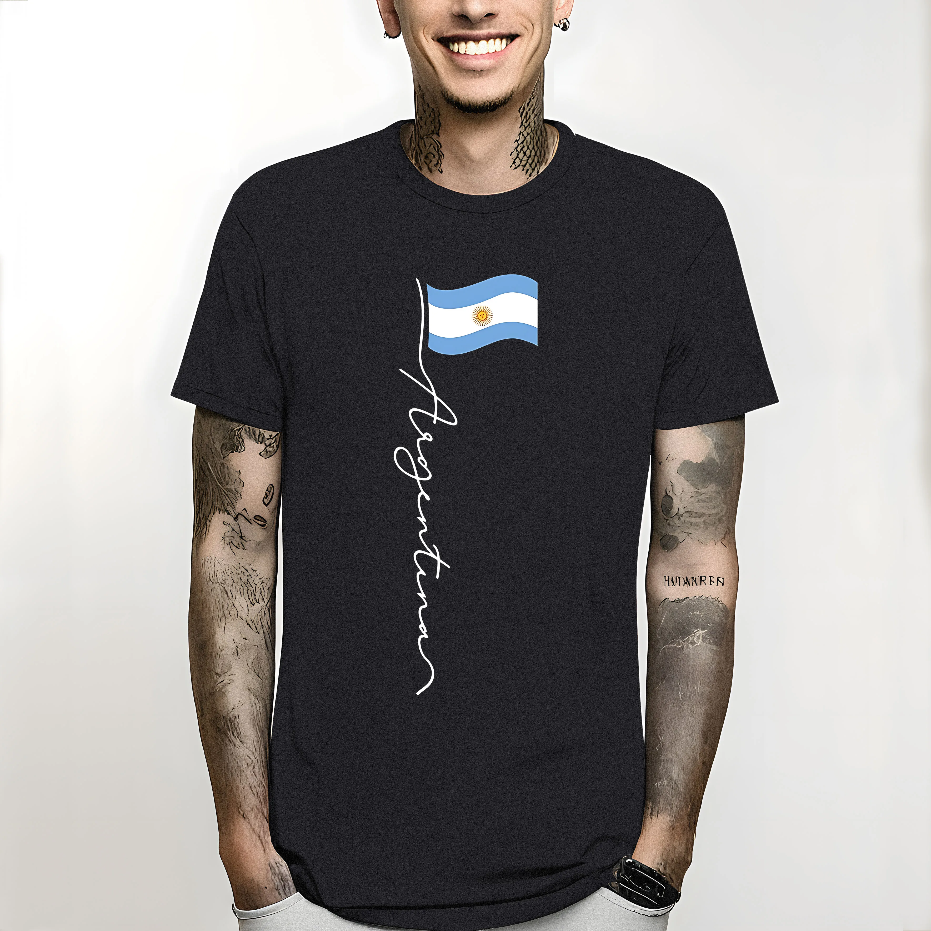 2024 Argentina Signature Flag Pole Tshirt Funny Mens Clothing Tops Tee Shirts for Men T Shirt graphic oversized t shirt harajuku