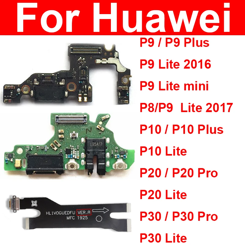 USB Charger Port Board For Huawei P8 P9 P10 P20 P30 Pro Plus Lite Mini 2016 2017 USB Charging Dock Board Connector Parts