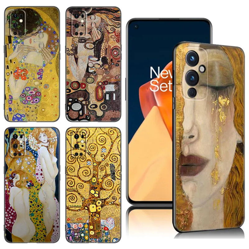 Gustav Klimt Phone Case For OnePlus 9 10 ACE 2V Pro 9RT 10T 10R 11R Nord CE 2 3 Lite N10 N20 N30 5G Black Silicone Cover