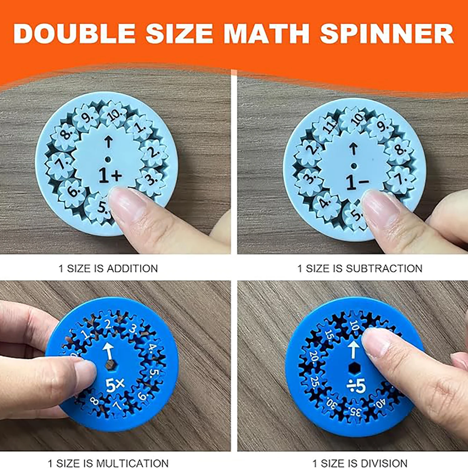 Math Fidget rotator, addition, subtraction, multiplication, and division games for learning mathematics and educational toys