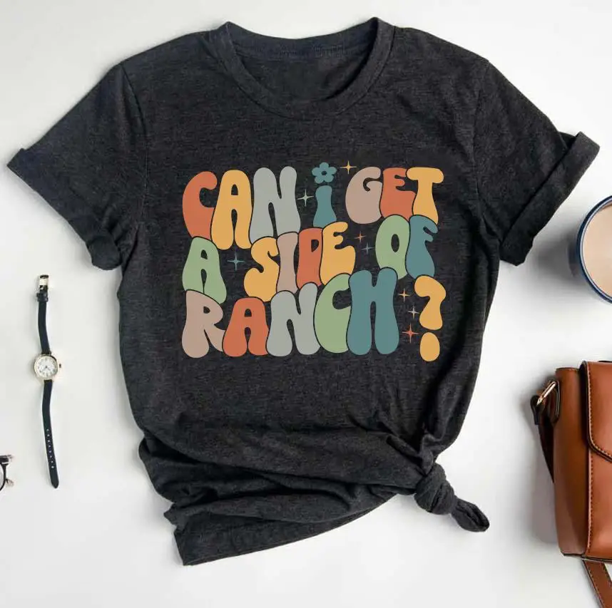 Puede conseguir un lado de Rancho, camiseta para amantes, moldeo, salsa para inmersión
