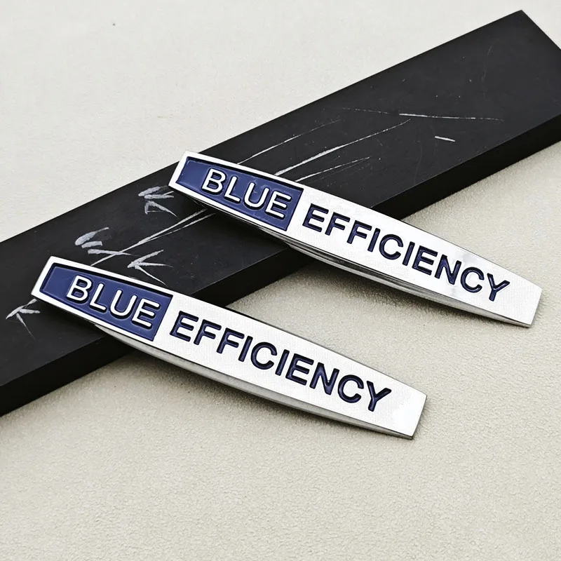 1pc or 2pcs 3D Metal Logo Blue Efficiency Rear Trunk Side Fender Car Sticker Badge For Mercedes-Benz Emblem Styling Accessories