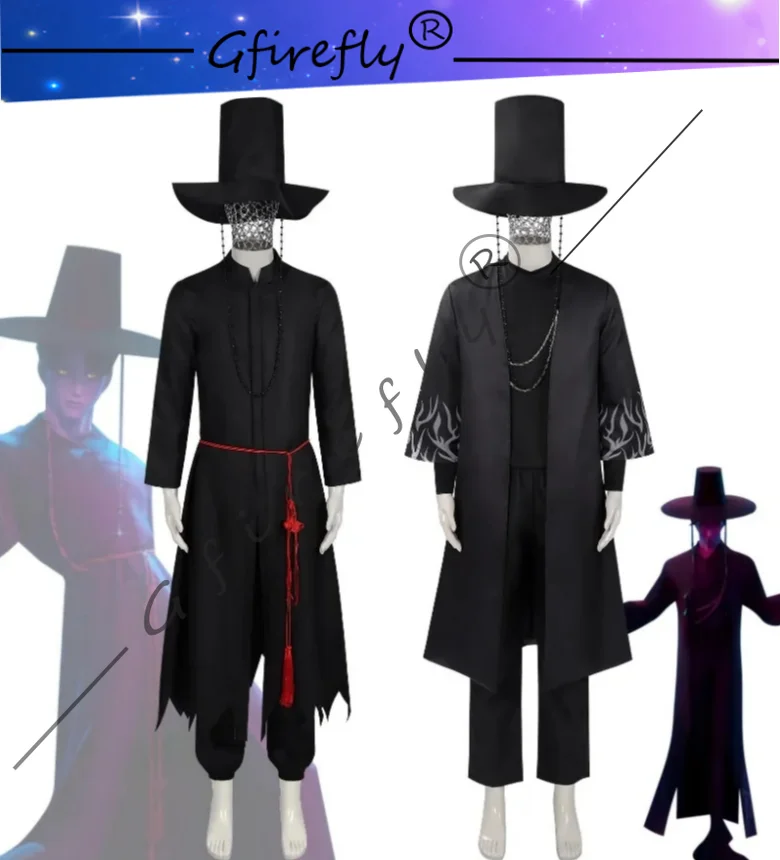 

Anime movie Kpop Demon Hunter Saja Boy Jinu Cosplay Costume Group Singing Korea Style Man Suit Hat Black Y2K Gothic Halloween