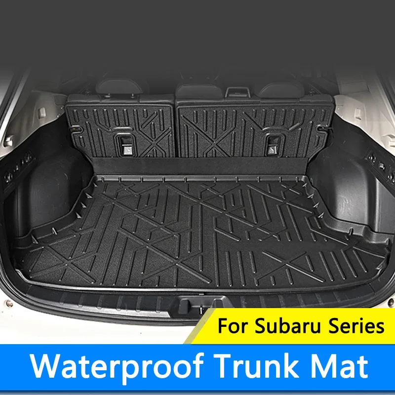 QHCP TPE Trunk Mat Tray Liner Cargo Pads Protection Waterproof 1Pcs For Subaru Forester 2013-2024 Outback 2015-2023 XV 2018-2022