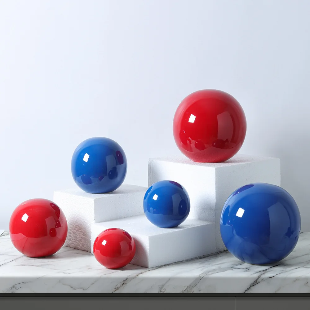 Modern simple colorful ceramic ball ornaments creative geometric art children's room decorations