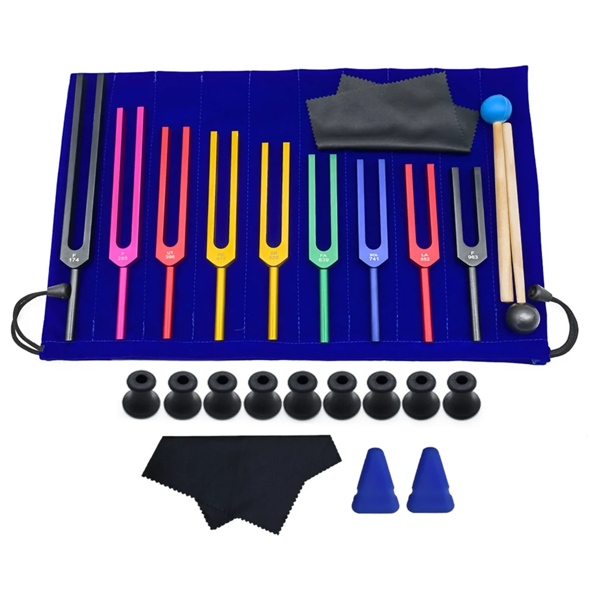 

Tuning ForksColorful Aluminum Alloy Tuning Forks, Tuning Forks for Therapy, Voice Therapy with cleaning cloth base
