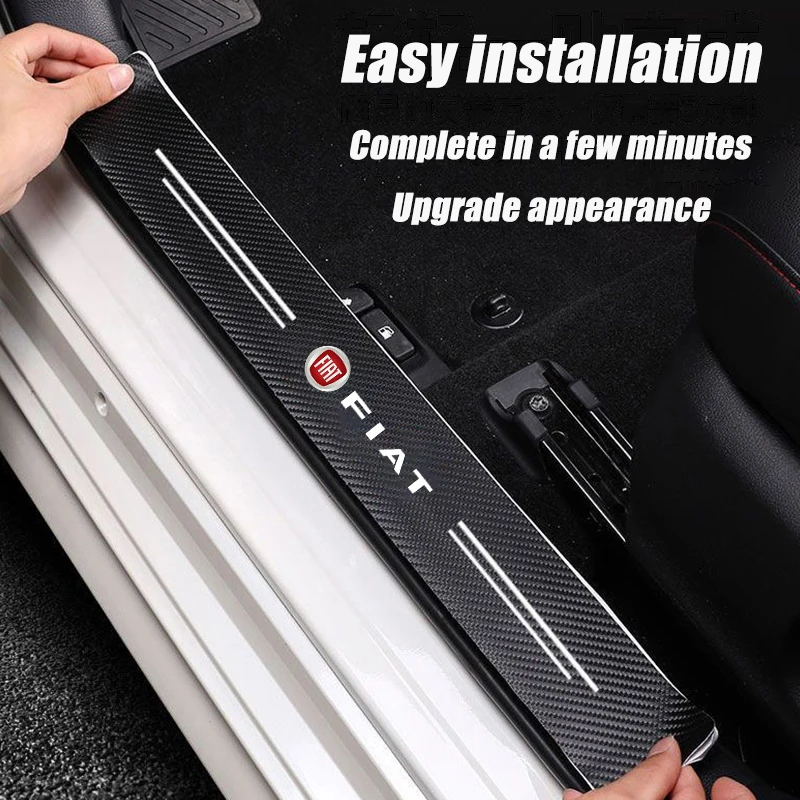 

Новые защитные наклейки на пороги автомобиля из углеродного волокна, водонепроницаемые, для FIAT 500 Grande Stilo Freemont Punto Astra Bravo Ducato