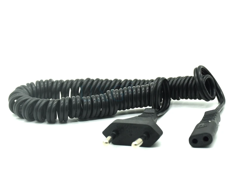 EU Power cable cord Figure 8 C7 to Euro Eu European 2 pin AC Plug EU Spring Strech Power cable for cameras printers notebook 1m