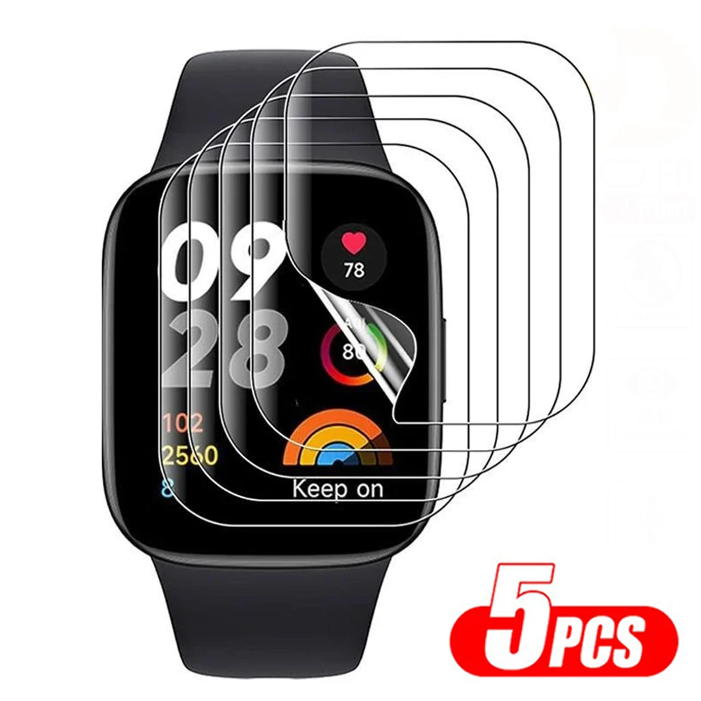 Hydrogel Film untuk Xiaomi Redmi Watch 4 3 Smartwatch lembut layar penuh pelindung Anti-gores Film untuk Redmi Watch 3 4 bukan kaca