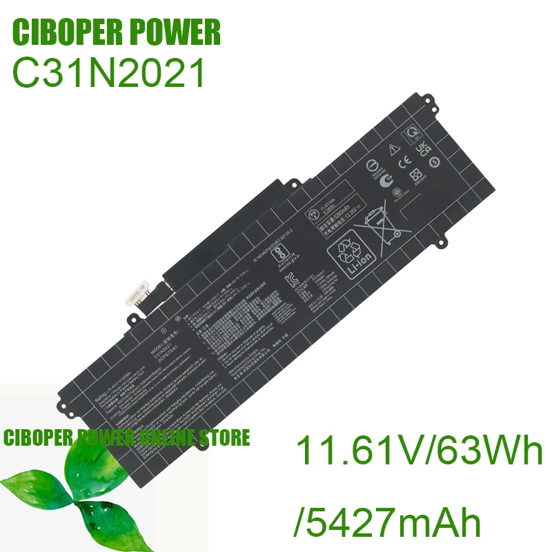Laptop Battery C31N2021 0B200-04030000 11.61V/63Wh For ZenBook14XOLED UM5401 QA UX5400 EA EGUX5400E UP5401E UM5401 UX5401 UX5400