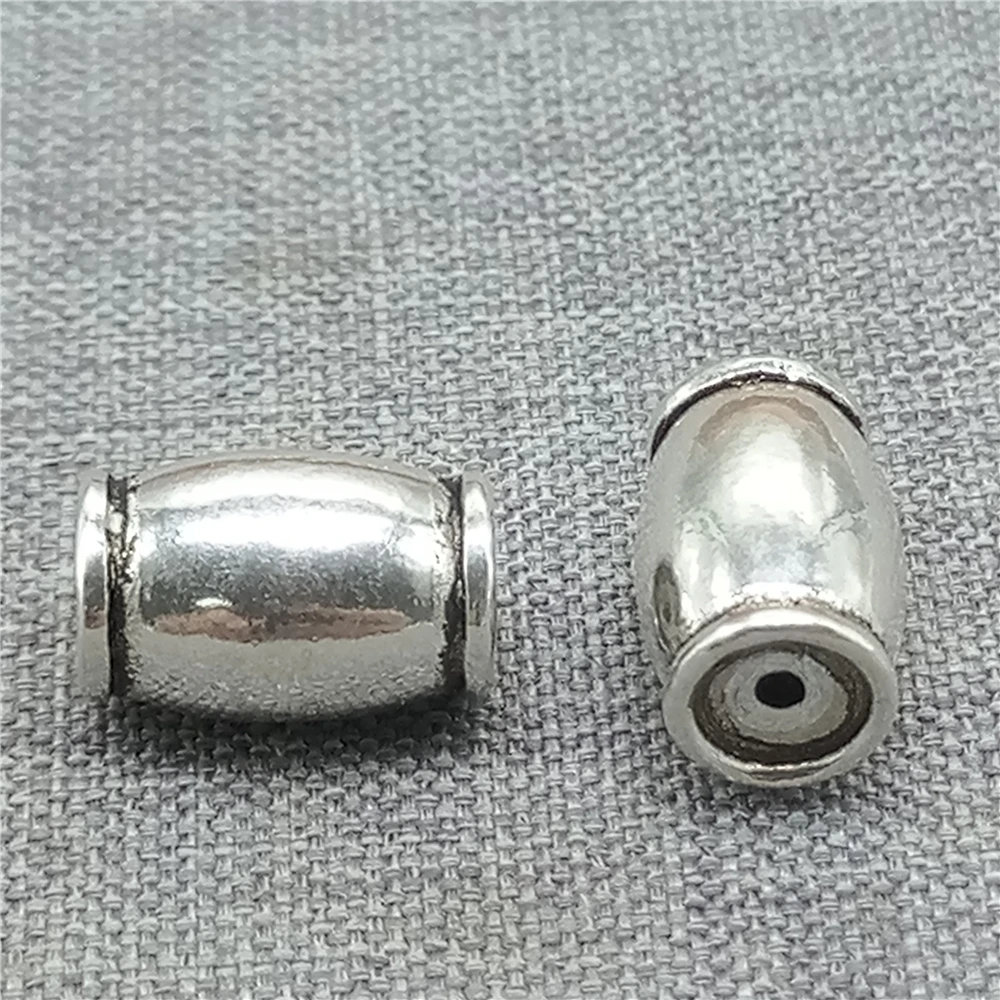 2 قطعة من 925 فضة عادي برميل الخرز لسوار قلادة فاصل