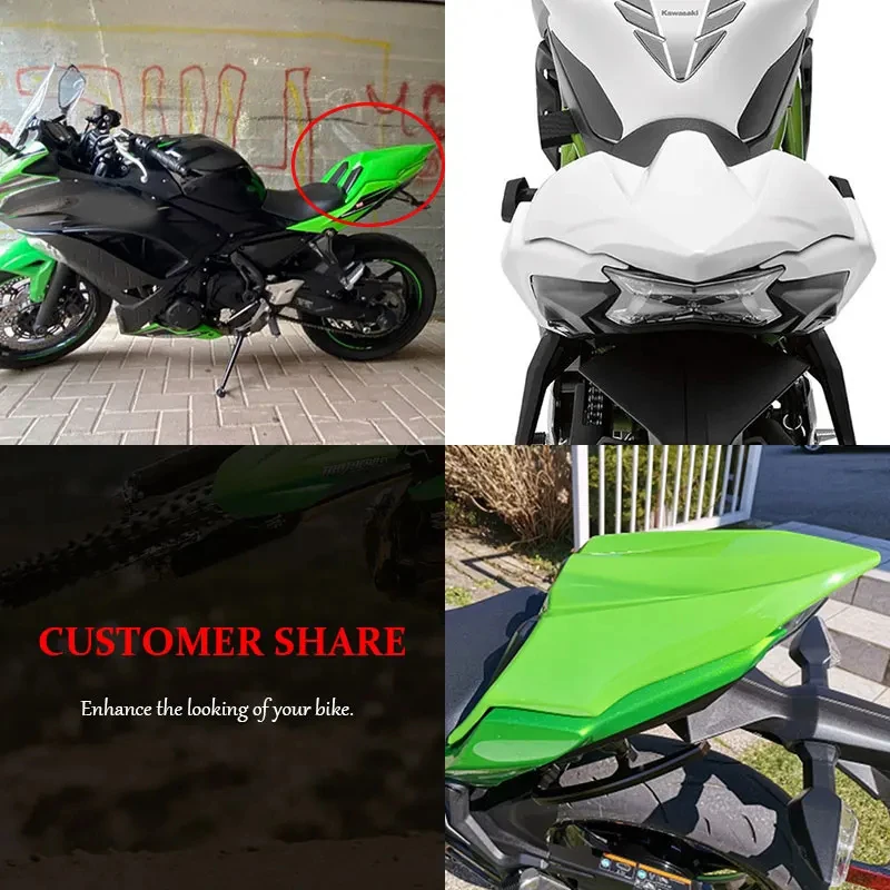 For Kawasaki Ninja 650 2017-2023 Z650 Ninja650 Motorbike Seat Cover Rear Pillion Passenger Hard Solo Seat Cowl Hump Faring ER6F