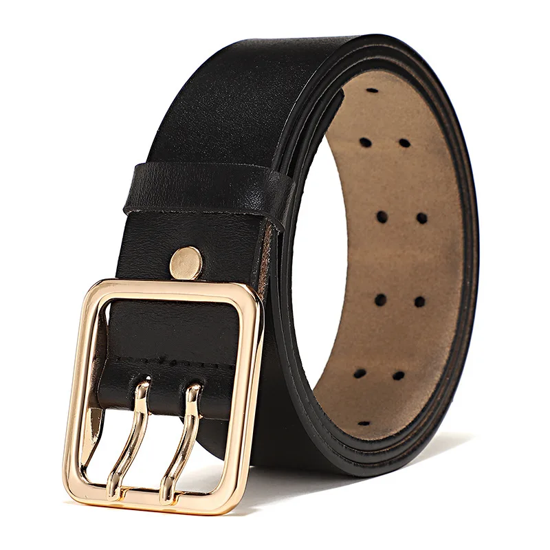 

Luxury Designer Belt for Women Genuine Leather Waistband High Quality Female Fashion Belt for Dress Pinhole Metal Belt Buckle