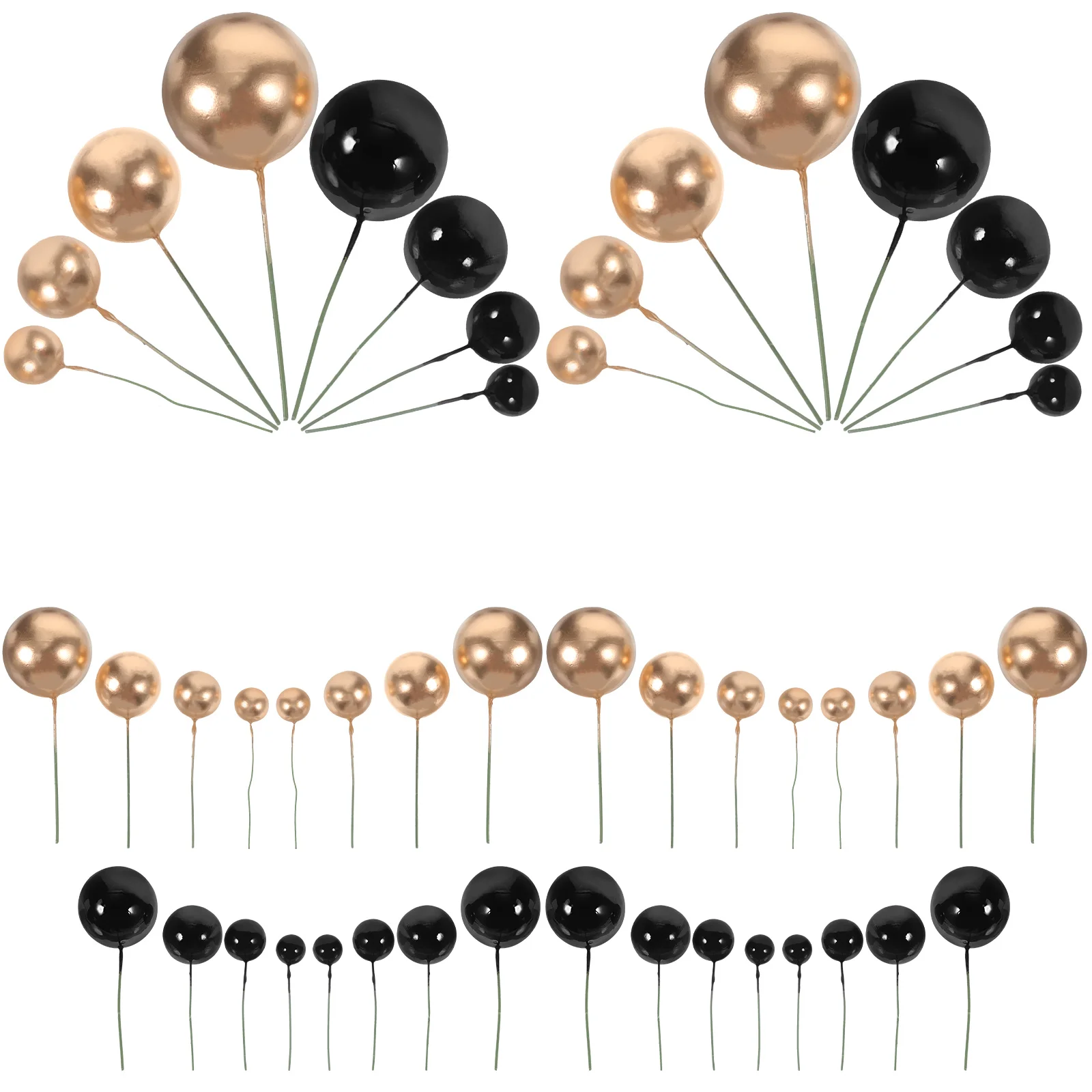 

66 Pcs Toothpick Cake Ornament Ball Decoration Decorations Pvc Multi-function Balls
