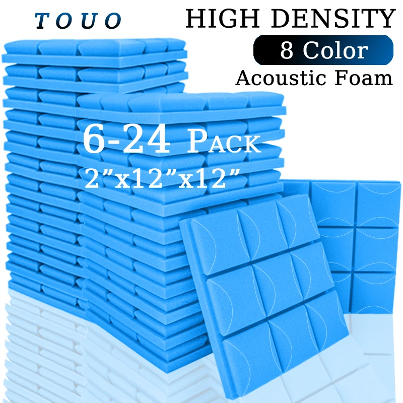 

TOUO Acoustic Sponge 6/12/24 Pcs Acoustic Foam Panel Sound Proof Wall Noise Insulation For Wall Acoustic Conditioning